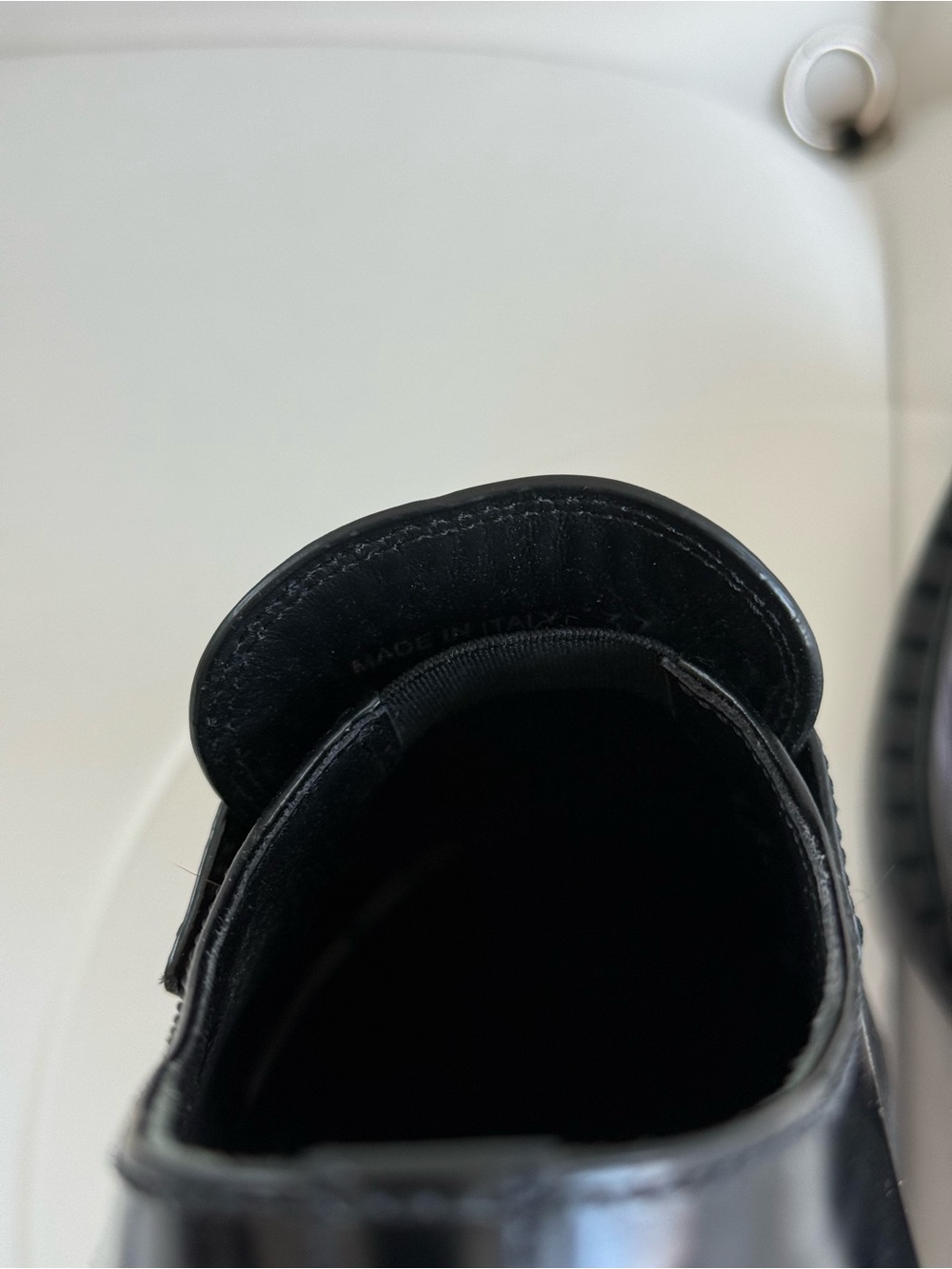 Prada Black Leather Platform Loafers Triangle Logo Women Shoes EU 37 $1270 store - Picture 11 of 13